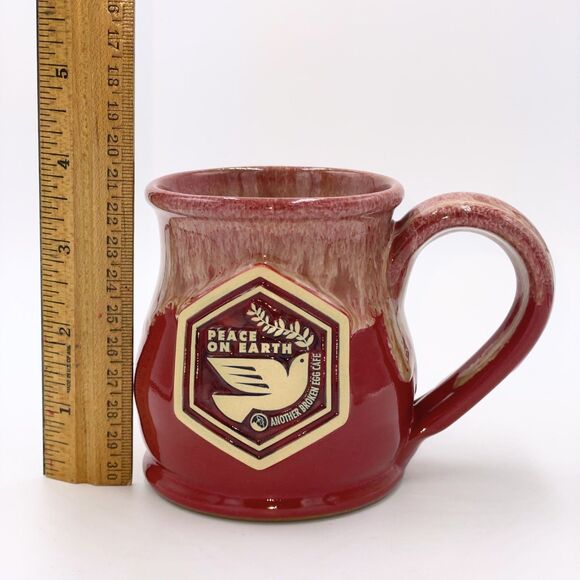 Deneen Pottery 2019 Peace on Earth Mug Another Broken Egg Cafe Special Edition - Picture 8 of 9